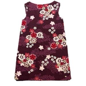 French Style Dubster sleeveless‎ velvety floral dress burgundy child size 6